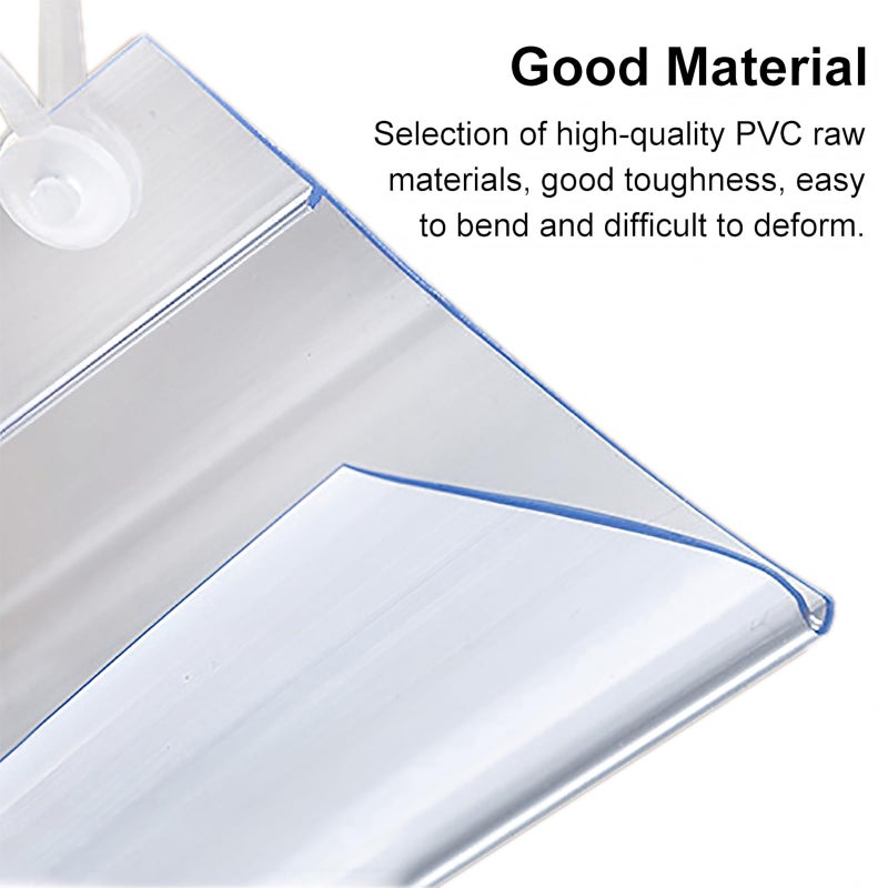 Muka 100 Pcs Wire Shelf Label Holder Double Hanging Buckle Plastic Retail Price Hang Tag for Supermarket Warehouse 3.15" x 2.16" - Image 2